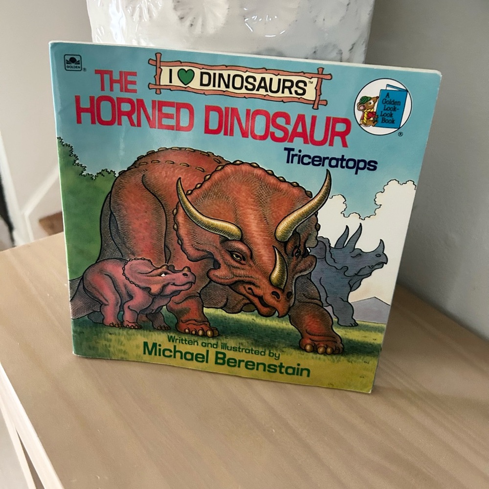Vintage The Horned Dinosaur Triceratops Berenstain Paperback Kids Book
